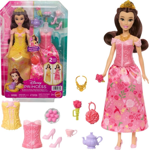 Disney Princezná Kráska a zviera – bábika Bella Príbehy 2 v 1