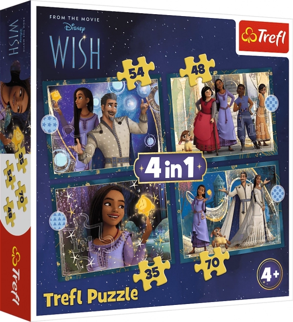 Puzzle 4v1 DISNEY Wish – splnené priania