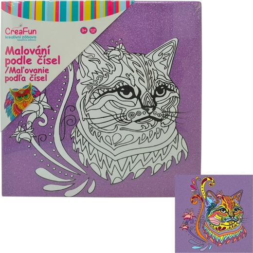 Maľovanie na plátno – mačka 30 × 30 cm