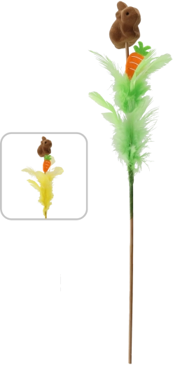 Veľkonočný zápich Zajačik s pierkami 30 cm