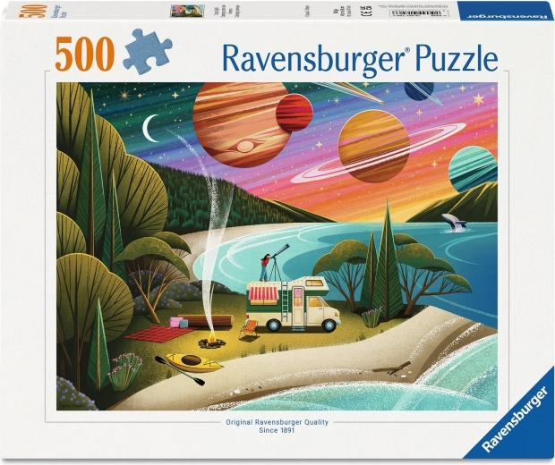 Puzzle Ravensburger kempovanie pod hviezdnou oblohou 500 dielikov