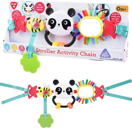 Playgo závesná hračka na kočík panda a včielka