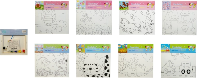 Maľovací obrázok pre deti – sada s farbami a štetcom