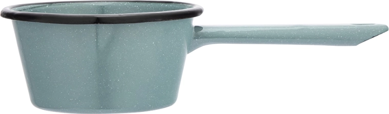 Kónický rajnica s rukoväťou a nalievacím zobáčikom 12 cm, 450 ml, šalviovo zelený s jemným kropením