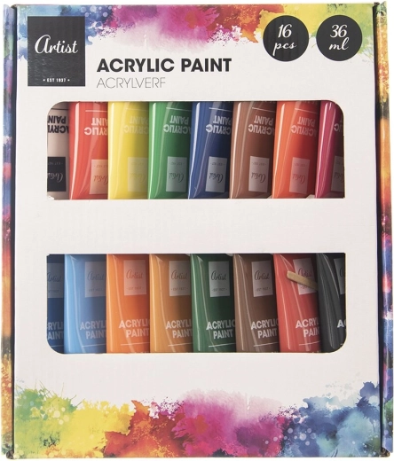 Sada akrylových farieb 16 ks 36 ml
