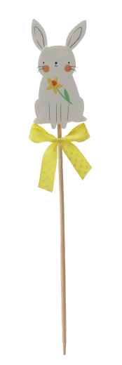 Veľkonočný zápich zajačik 4 × 7,5 cm – sada 12 ks, mix 2 vzorov