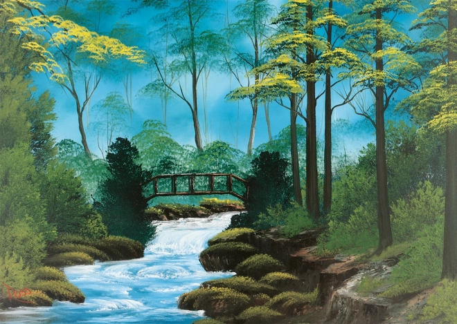 Puzzle Bob Ross: Osamelý most 1000 dielikov