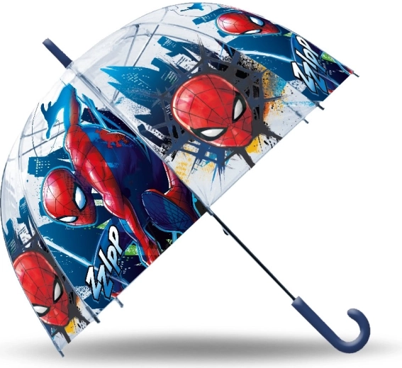 Priehľadný manuálny detský dáždnik Spiderman