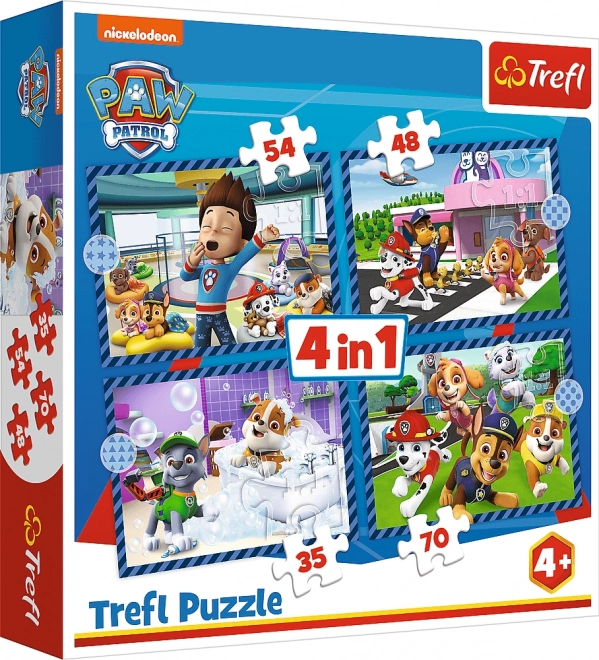 Puzzle 4v1 Tlapková patrola – Psie príbehy