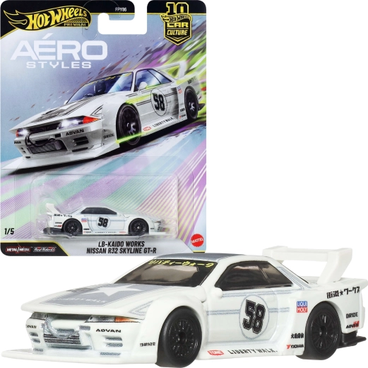 Hot Wheels Premium kultové autá Aero Styles LB-Kaido Works Nissan R32 Skyline GT-R 1:64