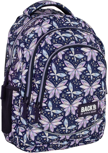 Školský batoh BackUP Butterflies modrý 26 l