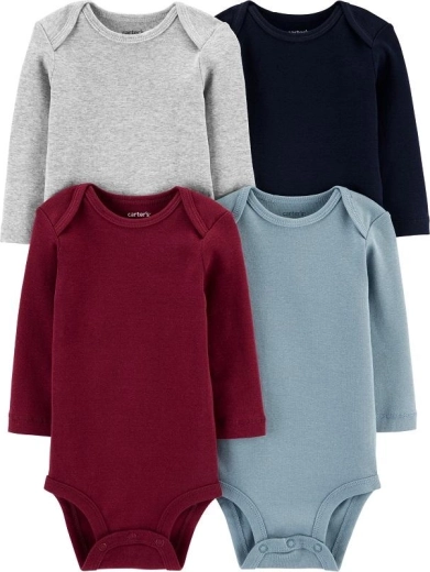 Carter’s dojčenské body s dlhým rukávom pre chlapca, mix, 4 ks (veľ. 46)