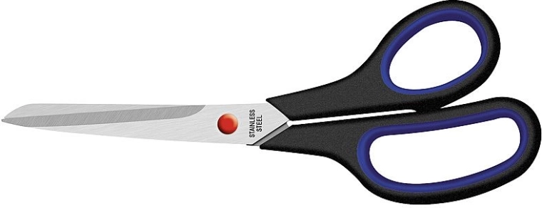 Nožnice 23 cm s mäkkým úchopom, čierne