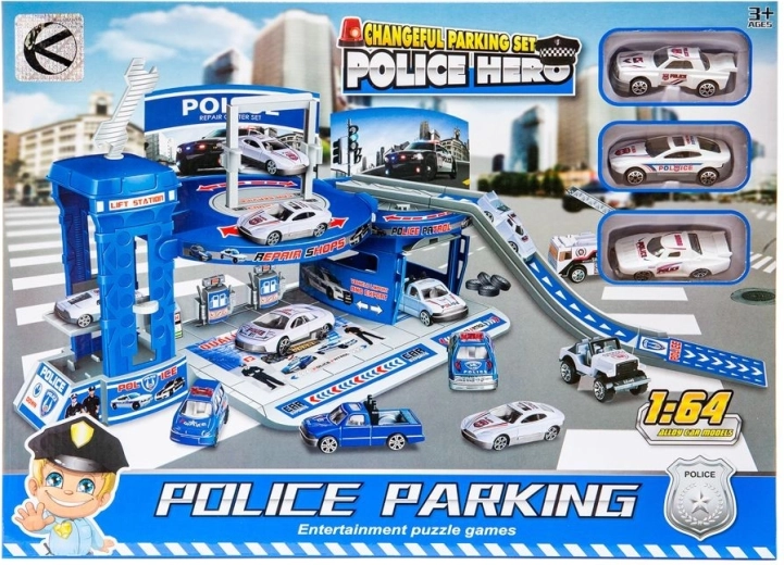 Policajné parkovisko s 3 autíčkami