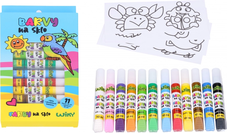 Farby na sklo sada 11+1 10 ml