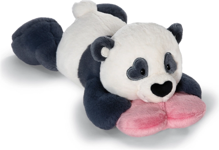 Nici plyšová panda Love so srdiečkom, ležiaca 20 cm