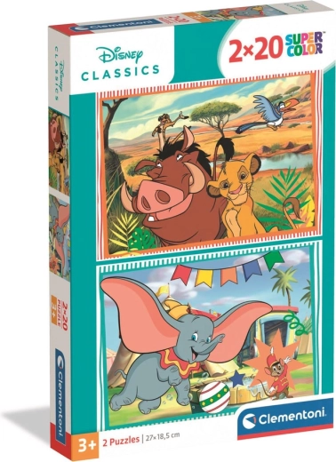Puzzle 2x20 Super Color DISNEY CLASSICS – LEVÍ KRÁĽ a DUMBO Clementoni