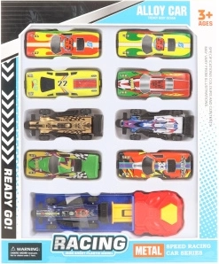 Sada kovových autíčok s vystreľovacou základňou