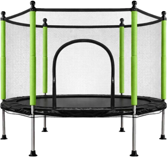 Detská trampolína so sieťou a loptičkami 140 cm zelená