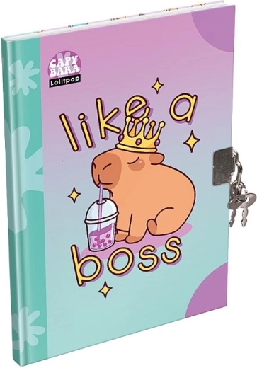 LizzyCard tajný denník A5 Capybara so zámkom