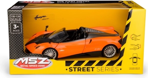 Model auta MSZ Pagani Huayra Roadster 1:24 oranžový