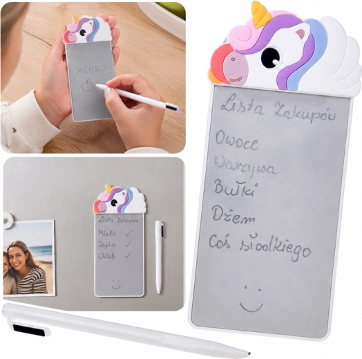 Magnetický poznámkový blok na chladničku jednorožec s písacím stylusom