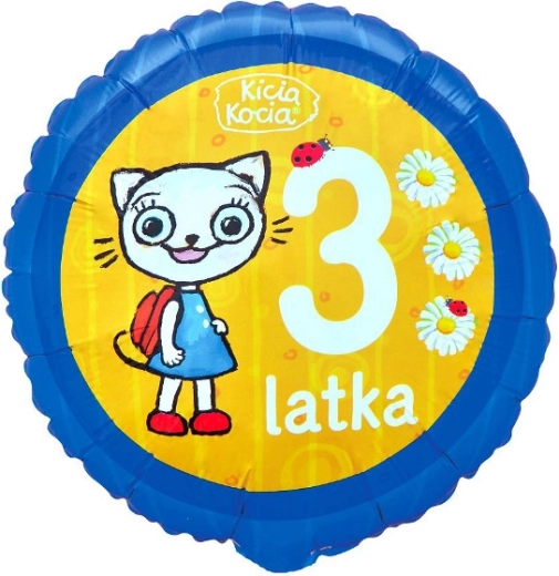 Fóliový balónik Kicia Kocia číslo 3 (46 cm)