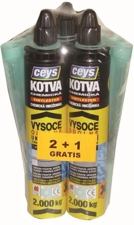 Chemická kotva vinylester 300 ml 2+1 zadarmo