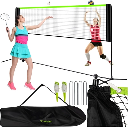 Prenosná športová sieť 3v1 na volejbal, bedminton a tenis TRIZAND