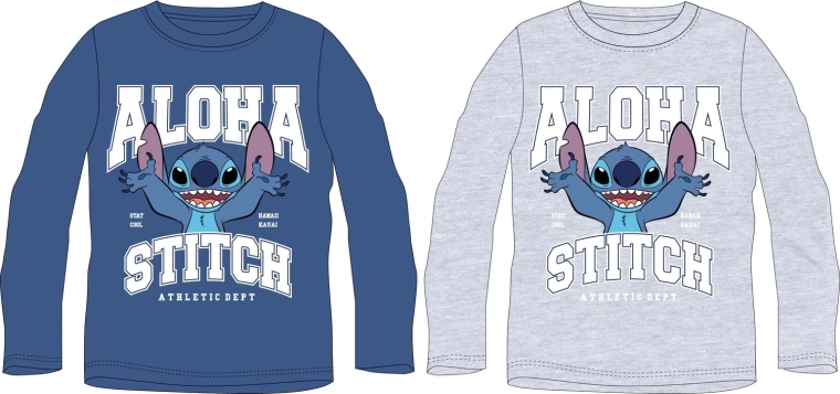 Chlapčenské tričko Disney Stitch s dlhým rukávom, assort (2 farby), veľkosť 98–128 - 1 kus