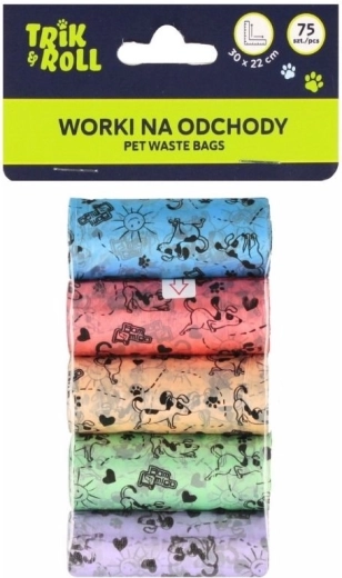 Vrecká na psie exkrementy 75 ks (4 rolky)