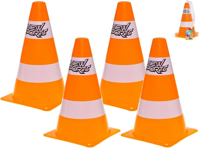 Sada plastových dopravných kužeľov 24 cm (4 ks)