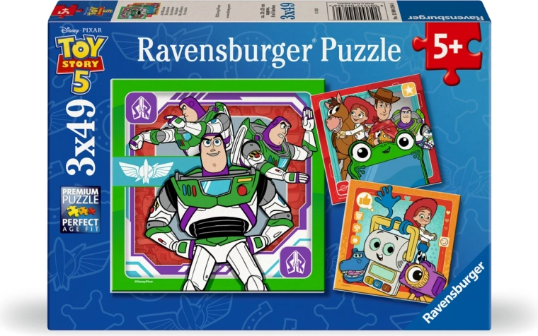 Ravensburger puzzle Toy Story: Príbeh hračiek 5 (3x49 dielikov)
