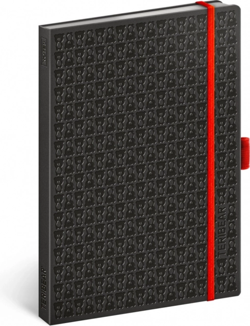 NOTIQUE linajkovaný zápisník TERIBEAR A5, čierny, 15 × 21 cm