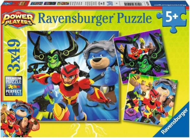Ravensburger puzzle Power Players 3×49 dielikov