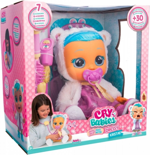 Bábika Cry Babies Kristal v elegantnom oblečení