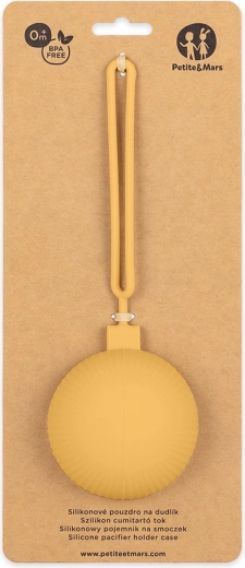 Silikónové puzdro na cumlík PETITE&MARS Intense Ochre