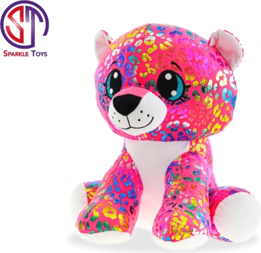 Plyšový leopard Rainbow Star Sparkle 24 cm sediaci