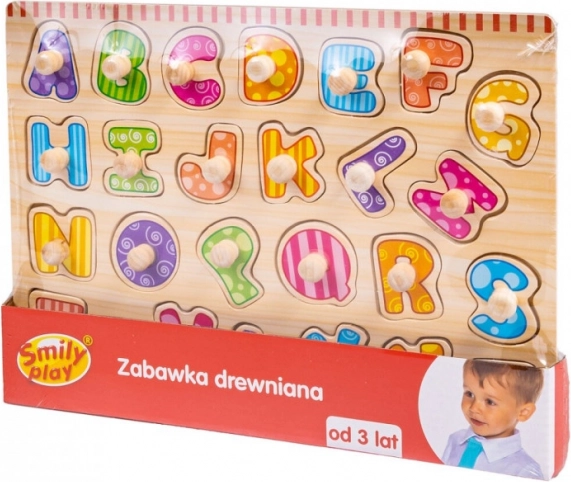 Drevené puzzle Abeceda s úchytmi