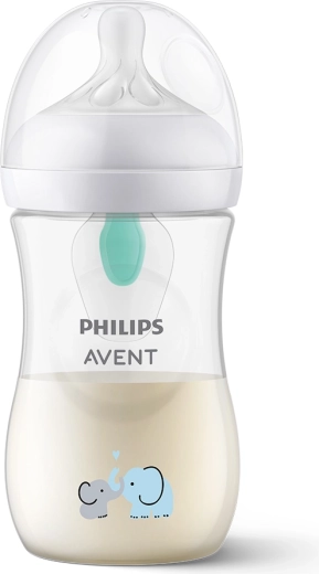 Detská fľaša Philips Avent Natural Response s ventilom AirFree 260 ml, 1m+, motív slon