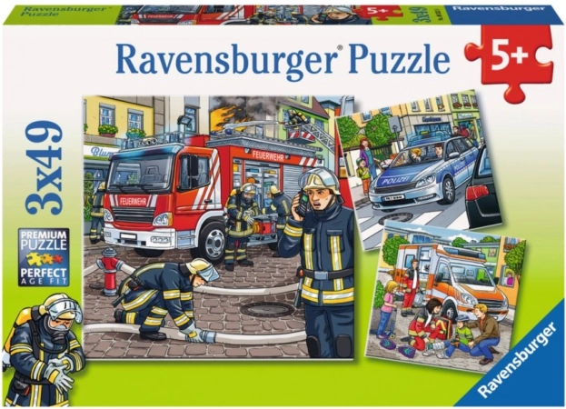 RAVENSBURGER Puzzle Záchranári 3x49 dielikov