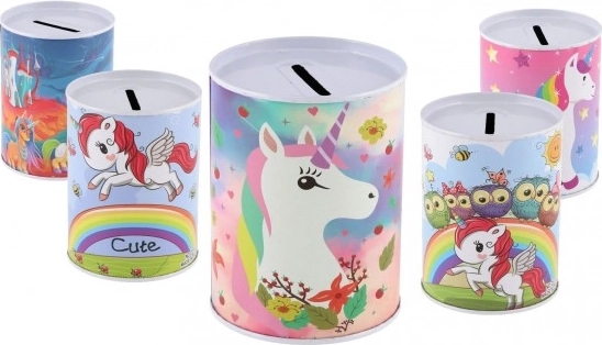 Kovová pokladnička s motívom jednorožca