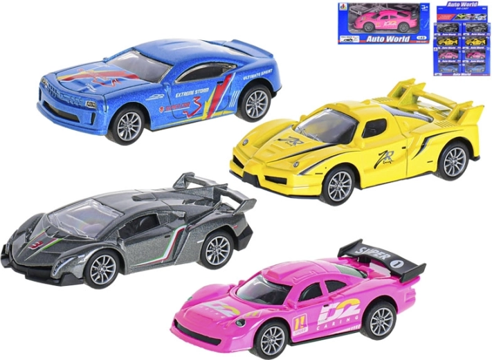 Kovové športové autíčko 1:43 so spätným chodom, 10 cm