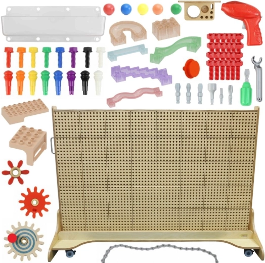 Masterkidz voľne stojaca kreatívna STEM tabuľa 166 × 125 cm so sadou príslušenstva