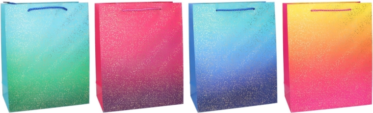 Darčeková taška S 18 × 23 × 8 cm, celoročná, gradient s metalickými bodkami