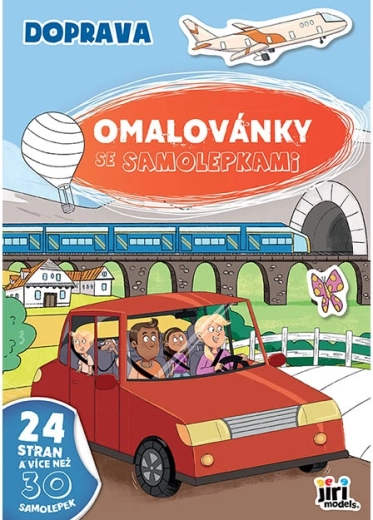 Omaľovánky A4 so samolepkami Doprava