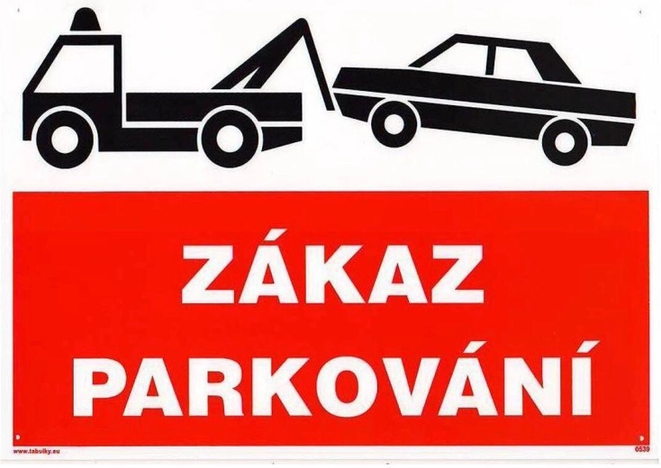 Tabuľa Zákaz parkovania A4 plast 210 × 297 mm