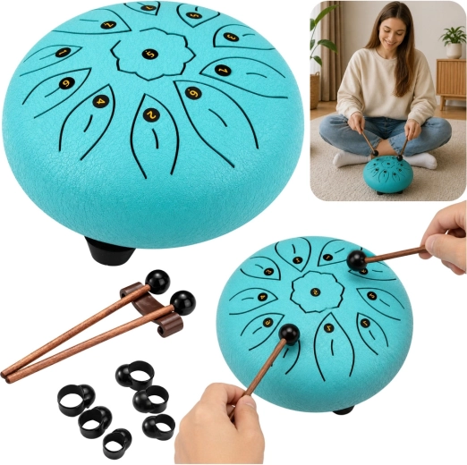 Oceľový jazýčkový bubon s 11 tónmi na meditáciu, jogu a muzikoterapiu