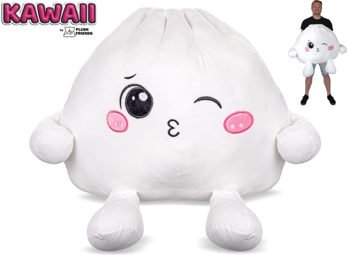Plush Friends Kawaii žmurkajúci plyšový Bao knedlíček 60 cm - 1 kus