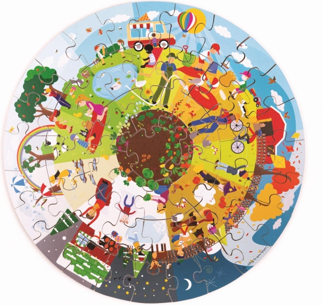 Bigjigs Toys Okrúhle podlahové puzzle Štyri ročné obdobia